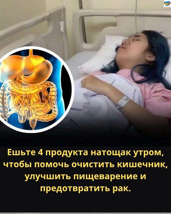 4 продукта, которые стоит есть натощак утром, чтобы очистить кишечник, улучшить пищеварение и снизить риск рака Начинать утро с правильной пищи можно не только ради энергии. Первая еда играет ключевую роль для здоровья кишечника, лучшего усвоения питательных веществ и профилактики серьёзных заболеваний, включая колоректальный рак. Исследования показывают, что продукты, богатые клетчаткой, овощами, фруктами и цельнозерновыми, помогают очищать кишечник и снижают риск онкологии толстой кишки. Вот 4 продукта, которые особенно полезны утром натощак: 1. Овсянка Богата растворимой клетчаткой (бета-глюкан). Нормализует стул, предотвращает запоры. Служит пребиотиком, питает полезные бактерии. Снижает время контакта токсинов со стенками кишечника. 2. Батат (сладкий картофель) Содержит клетчатку, витамин А и бета-каротин. Богат селеном, калием, железом и медью. Антиоксиданты защищают клетки кишечника от повреждений. Помогает уменьшать воспаление и нормализует пищеварение. 3. Корень лотоса Источник клетчатки, белка и витамина С. Антиоксиданты помогают выводить токсины и холестерин. Исследования показывают: соединения лотоса могут замедлять рост клеток рака толстой кишки. 4. Кукуруза Содержит нерастворимую клетчатку, которая добавляет объём стулу. Улучшает моторику кишечника и предотвращает запоры. Богата магнием, необходимым для работы кишечных мышц. Дополнительно: пейте достаточно воды, тщательно пережёвывайте пищу, занимайтесь физической активностью и ограничивайте продукты с высоким содержанием сахара. 4 продукта, которые стоит есть натощак утром, чтобы очистить кишечник, улучшить пищеварение и снизить риск рака Начинать утро с правильной пищи можно не только ради энергии. Первая еда играет ключевую роль для здоровья кишечника, лучшего усвоения питательных веществ и профилактики серьёзных заболеваний, включая колоректальный рак. Исследования показывают, что продукты, богатые клетчаткой, овощами, фруктами и цельнозерновыми, помогают очищать кишечник и снижают риск онкологии толстой кишки. Вот 4 продукта, которые особенно полезны утром натощак: 1. Овсянка Богата растворимой клетчаткой (бета-глюкан). Нормализует стул, предотвращает запоры. Служит пребиотиком, питает полезные бактерии. Снижает время контакта токсинов со стенками кишечника. 2. Батат (сладкий картофель) Содержит клетчатку, витамин А и бета-каротин. Богат селеном, калием, железом и медью. Антиоксиданты защищают клетки кишечника от повреждений. Помогает уменьшать воспаление и нормализует пищеварение. 3. Корень лотоса Источник клетчатки, белка и витамина С. Антиоксиданты помогают выводить токсины и холестерин. Исследования показывают: соединения лотоса могут замедлять рост клеток рака толстой кишки. 4. Кукуруза Содержит нерастворимую клетчатку, которая добавляет объём стулу. Улучшает моторику кишечника и предотвращает запоры. Богата магнием, необходимым для работы кишечных мышц. Дополнительно: пейте достаточно воды, тщательно пережёвывайте пищу, занимайтесь физической активностью и ограничивайте продукты с высоким содержанием сахара.